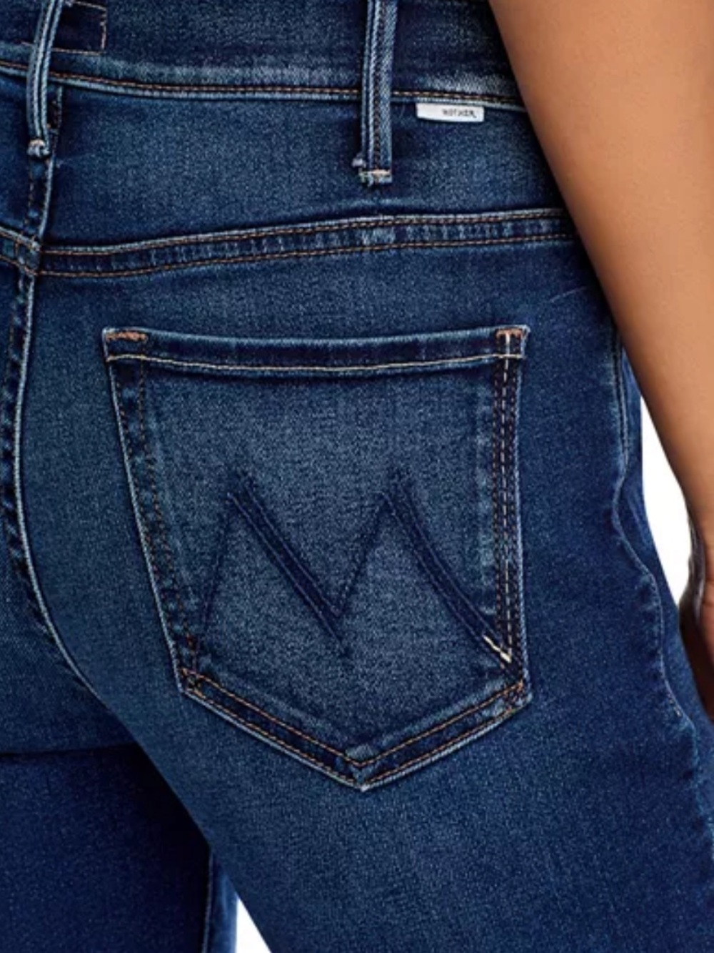 MOTHER Skinny Jeans in Dark Blue Wash